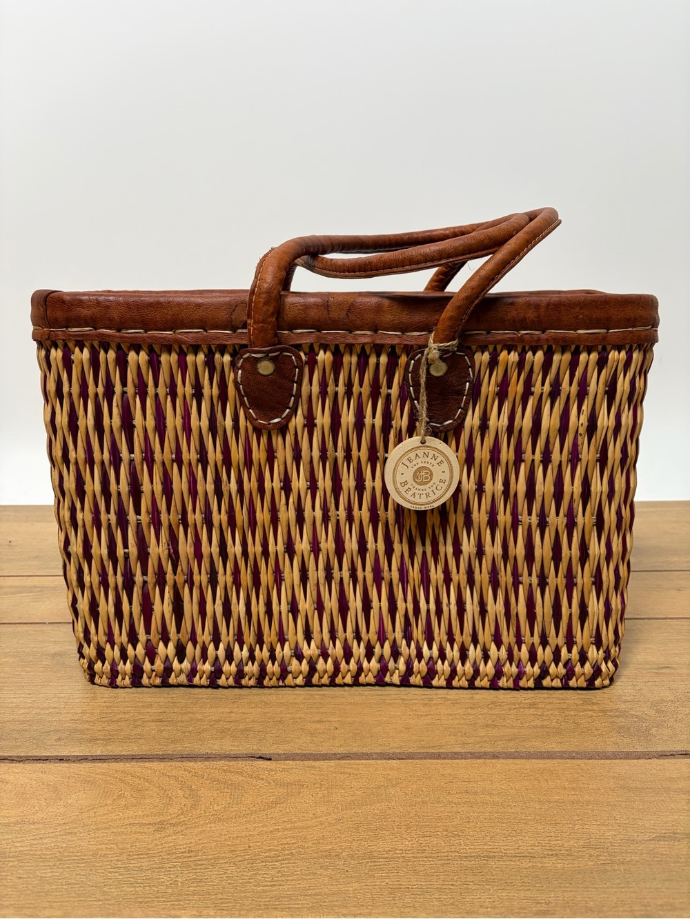 Jeanne Beatrice La Mer Moroccan Market Basket Bag NWT